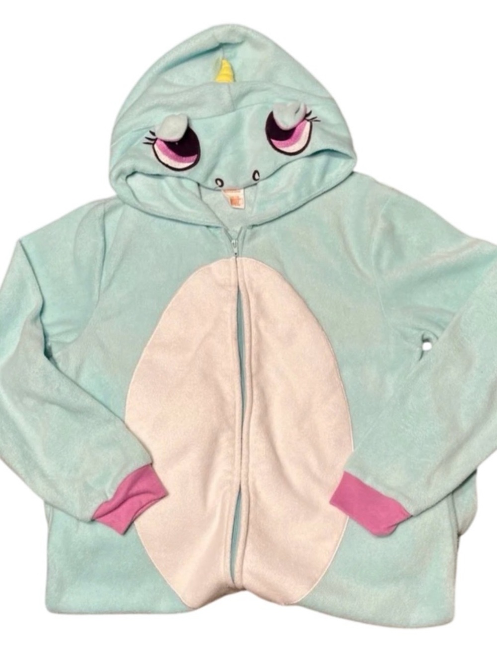 Cat & Jack Teal Unicorn One Piece Full Zip Large 10/12